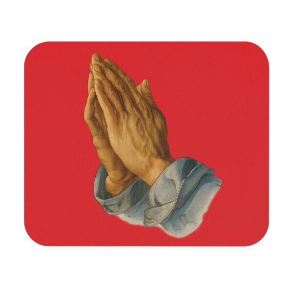 Praying Hands Red Mouse Pad - Cute Pet Design for Dog Lovers - Image 2