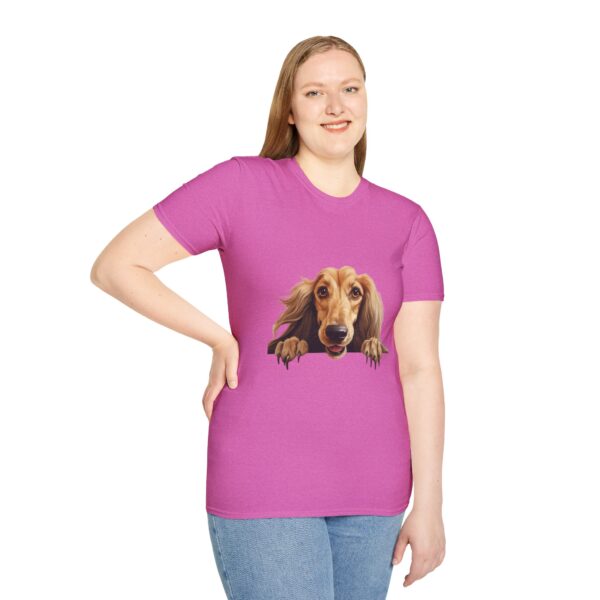 Afghan Hound Dog Hands T-Shirt - Unisex Softstyle Tee - Image 60
