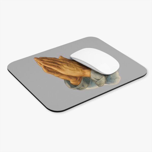 Praying Hands Light Grey Mouse Pad - Cute Pet Design for Dog Lovers - Image 4