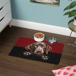 German Shorthaired Dog Food Mat (12x18)  -Garnet/Black
