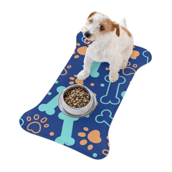 Colorful Dog Feeding Mats with Fun Bones & Paws Design - Dark Blue - Image 6
