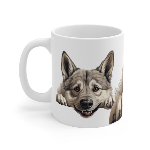 Norwegian Elkhound Cute Puppy Mug - Adorable Dog Design - Perfect for Pet Lovers - Image 3