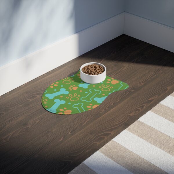 Colorful Pet Feeding Mats with Fun Bones & Paws Design-Light Green - Image 11