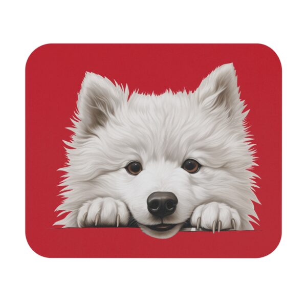 Samoyed Mouse Pad -Dark Red Pet Design for Dog Lovers - Image 2