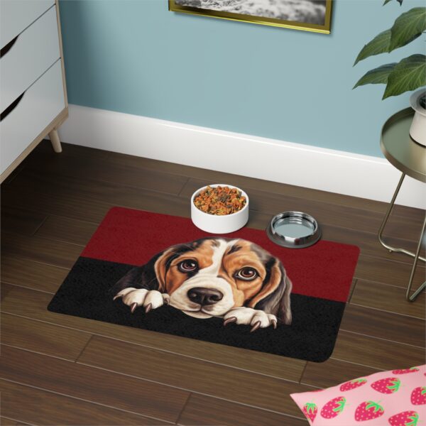 Beagle Food Mat (12x18)  -Garnet/Black