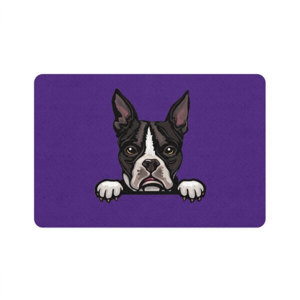 Boston Terrier Pet Food Mat (12x18) - Purple - Image 2