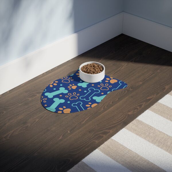 Colorful Dog Feeding Mats with Fun Bones & Paws Design - Dark Blue - Image 11