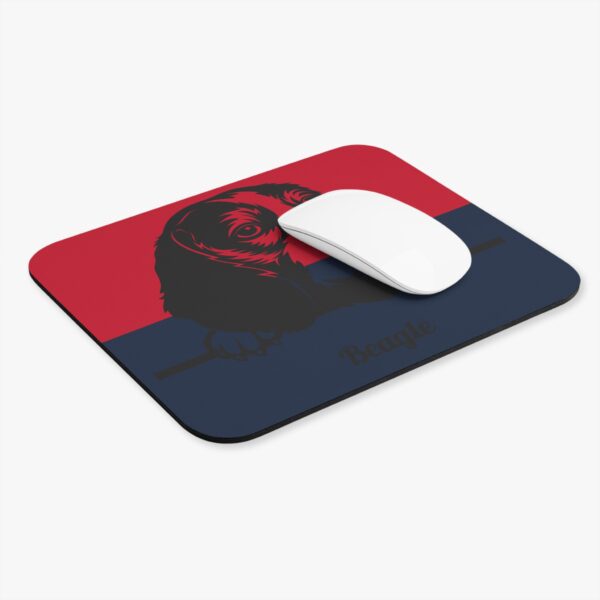 Beagle Red/Navy Blue Mouse Pad - Cute Pet Design for Dog Lovers - Image 4