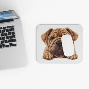 Shar Pei Mouse Pad -White Cute Pet Design for Dog Lovers