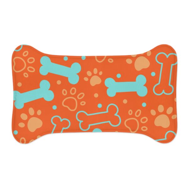 Colorful Pet Feeding Mats with Fun Bones & Paws Design - Orange - Image 5