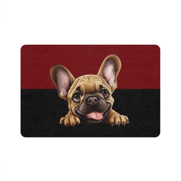 French Bulldog Dog Food Mat (12x18)  -Garnet/Black - Image 2