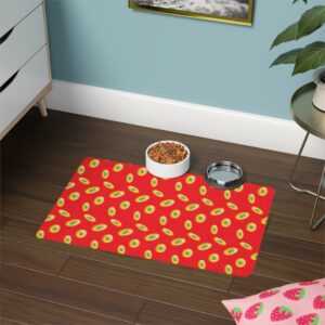 Vibrant Dog Feeding Mat - 12x18 Non-Slip Design for Cats and Dogs-Red