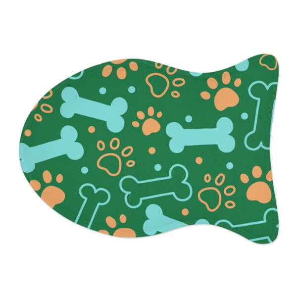 Colorful Pet Feeding Mats with Fun Bones & Paws Design - Dark Green - Image 9