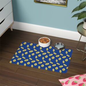 Vibrant Dog Feeding Mat - 12x18 Non-Slip Design for Cats and Dogs-Dark Blue