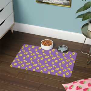 Vibrant Dog Feeding Mat - 12x18 Non-Slip Design for Cats and Dogs-Light Purple