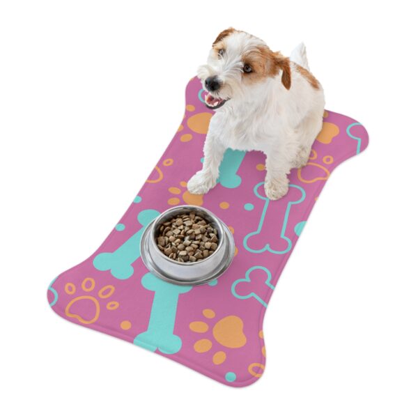 Colorful Pet Feeding Mats with Fun Bones & Paws Design-Light Pink - Image 6