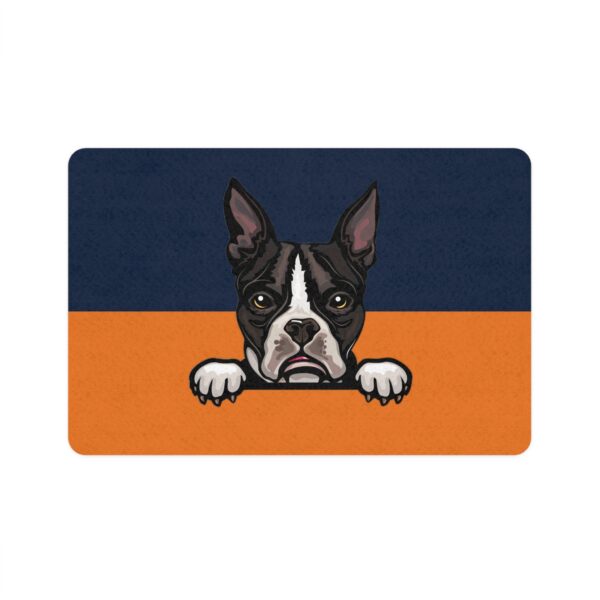 Boston Terrier Pet Food Mat (12x18) - BLUE/ORANGE - Image 2