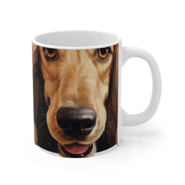 Afghan Hound  11oz white ceramic mug exudes a cozy and warm vibe. - Image 4