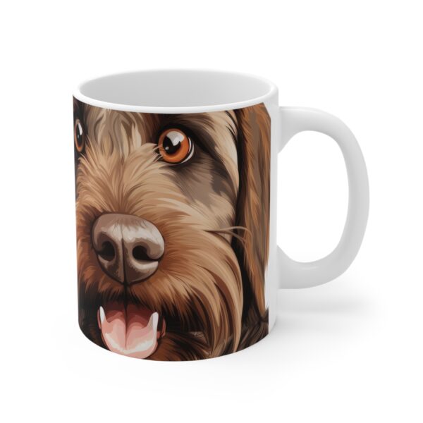 Wirehaired Pointing Griffon  11oz white ceramic mug exudes a cozy and warm vibe. - Image 4