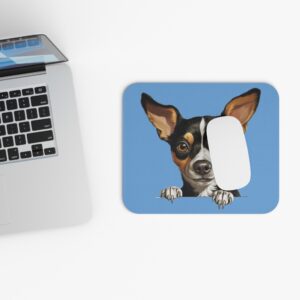 Rat Terrier Mouse Pad -Light Blue Pet Design for Dog Lovers