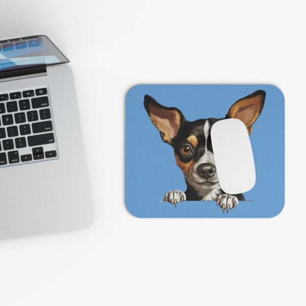 Rat Terrier Mouse Pad -Light Blue Pet Design for Dog Lovers