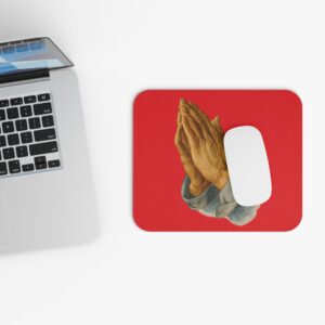 Praying Hands Red Mouse Pad - Cute Pet Design for Dog Lovers