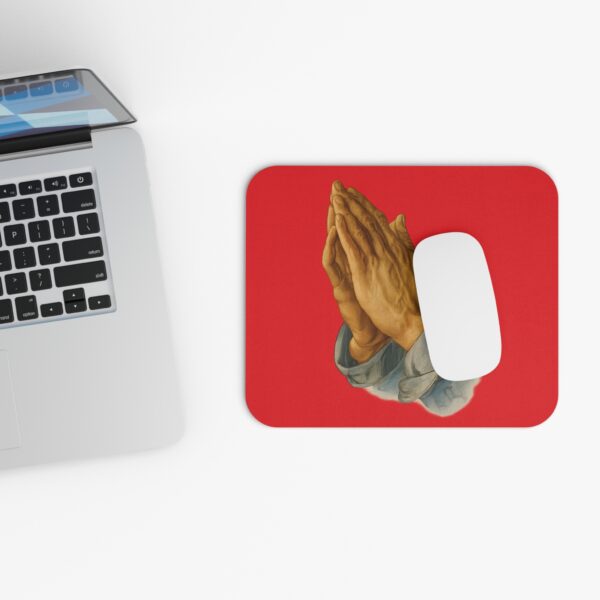 Praying Hands Red Mouse Pad - Cute Pet Design for Dog Lovers