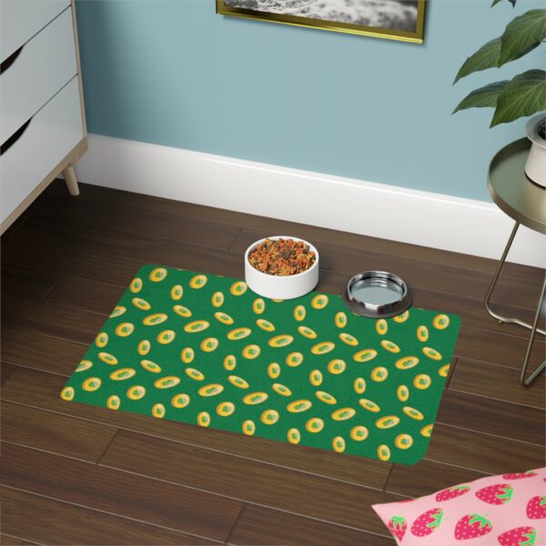 Vibrant Pet Food Mat - 12x18 Non-Slip Design for Cats and Dogs-Dark Green