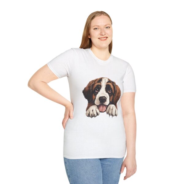 Saint Bernard Dog T-Shirt - Unisex Softstyle Tee - Image 15