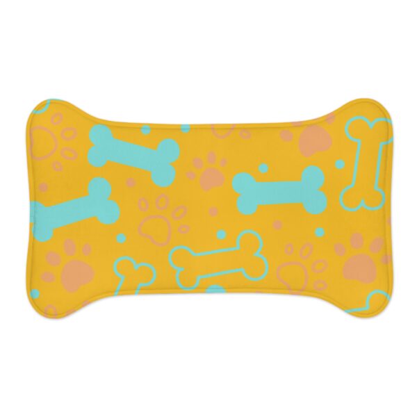 Colorful Pet Feeding Mats with Fun Bones & Paws Design-Yellow - Image 5