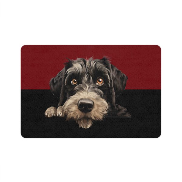 Giant Schnauzer Dog Food Mat (12x18)  -Garnet/Black - Image 2