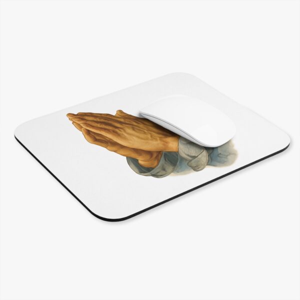 Praying Hands White Mouse Pad - Cute Pet Design for Dog Lovers - Image 4