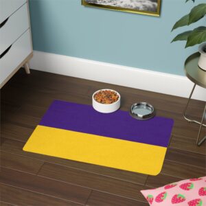 Pet Food Mat (12x18) - Purple/Gold
