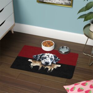 Dalmation Pet Food Mat (12x18)  -Garnet/Black