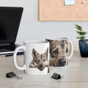 Norwegian Elkhound Cute Puppy Mug - Adorable Dog Design - Perfect for Pet Lovers