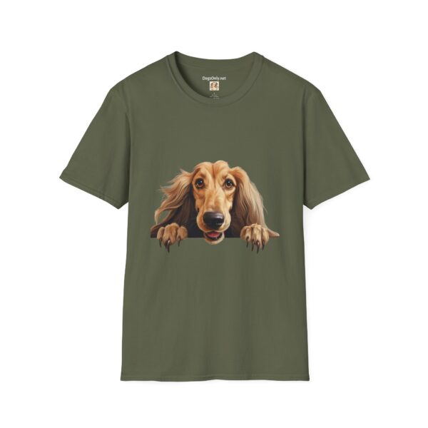 Afghan Hound Dog Hands T-Shirt - Unisex Softstyle Tee - Image 2