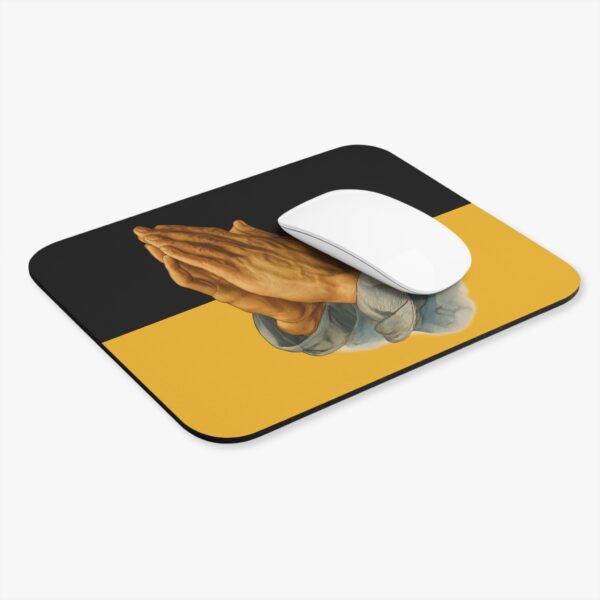 Praying Hands Black/Gold Mouse Pad - Cute Pet Design for Dog Lovers - Image 4