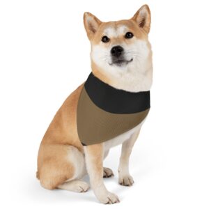 Black and Old Gold Stylish Pet Bandana Collar for Dogs - Fashionable and Comfortable