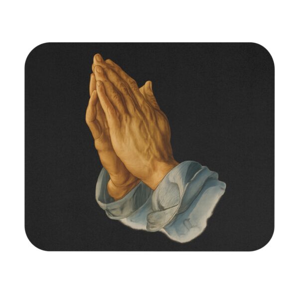 Praying Hands Black Mouse Pad - Cute Pet Design for Dog Lovers - Image 2