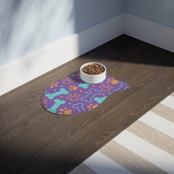 Colorful Dog Feeding Mats with Fun Bones & Paws Design-Light Purple - Image 10