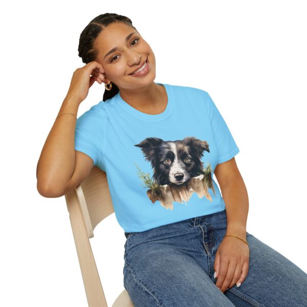 Border Collie Dog T-Shirt - Unisex Softstyle Tee - Image 51