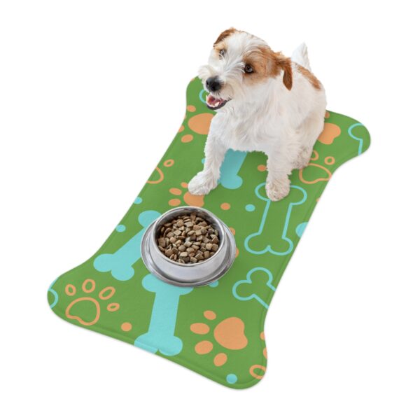 Colorful Pet Feeding Mats with Fun Bones & Paws Design-Light Green - Image 6