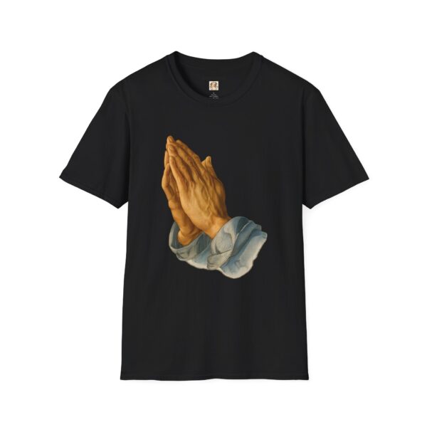 Inspirational Prayer Hands T-Shirt - Unisex Softstyle Tee - Image 2