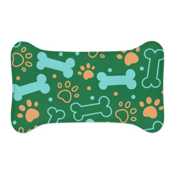 Colorful Pet Feeding Mats with Fun Bones & Paws Design - Dark Green - Image 5