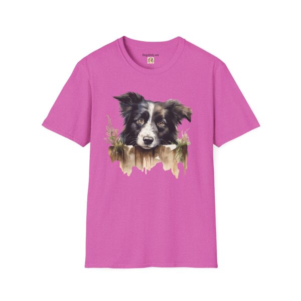 Border Collie Dog T-Shirt - Unisex Softstyle Tee - Image 2