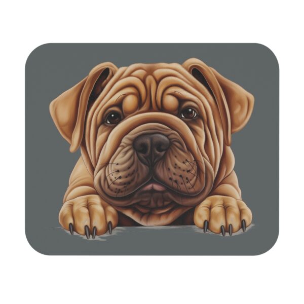 Shar Pei Mouse Pad -Dark Grey Cute Pet Design for Dog Lovers - Image 2