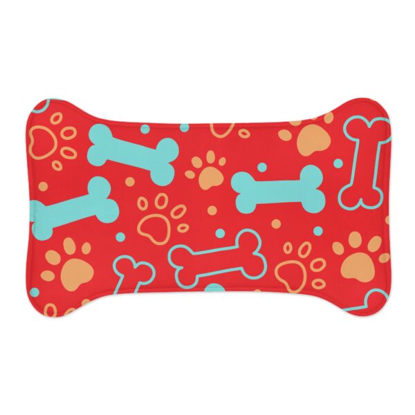 Colorful Pet Feeding Mats with Fun Bones & Paws Design - Red - Image 5