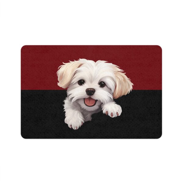 Maltese Dog Food Mat (12x18)  -Garnet/Black - Image 2