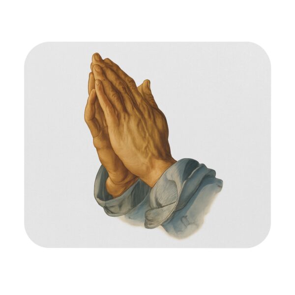 Praying Hands White Mouse Pad - Cute Pet Design for Dog Lovers - Image 2