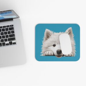 Samoyed Mouse Pad -Turquoise Pet Design for Dog Lovers